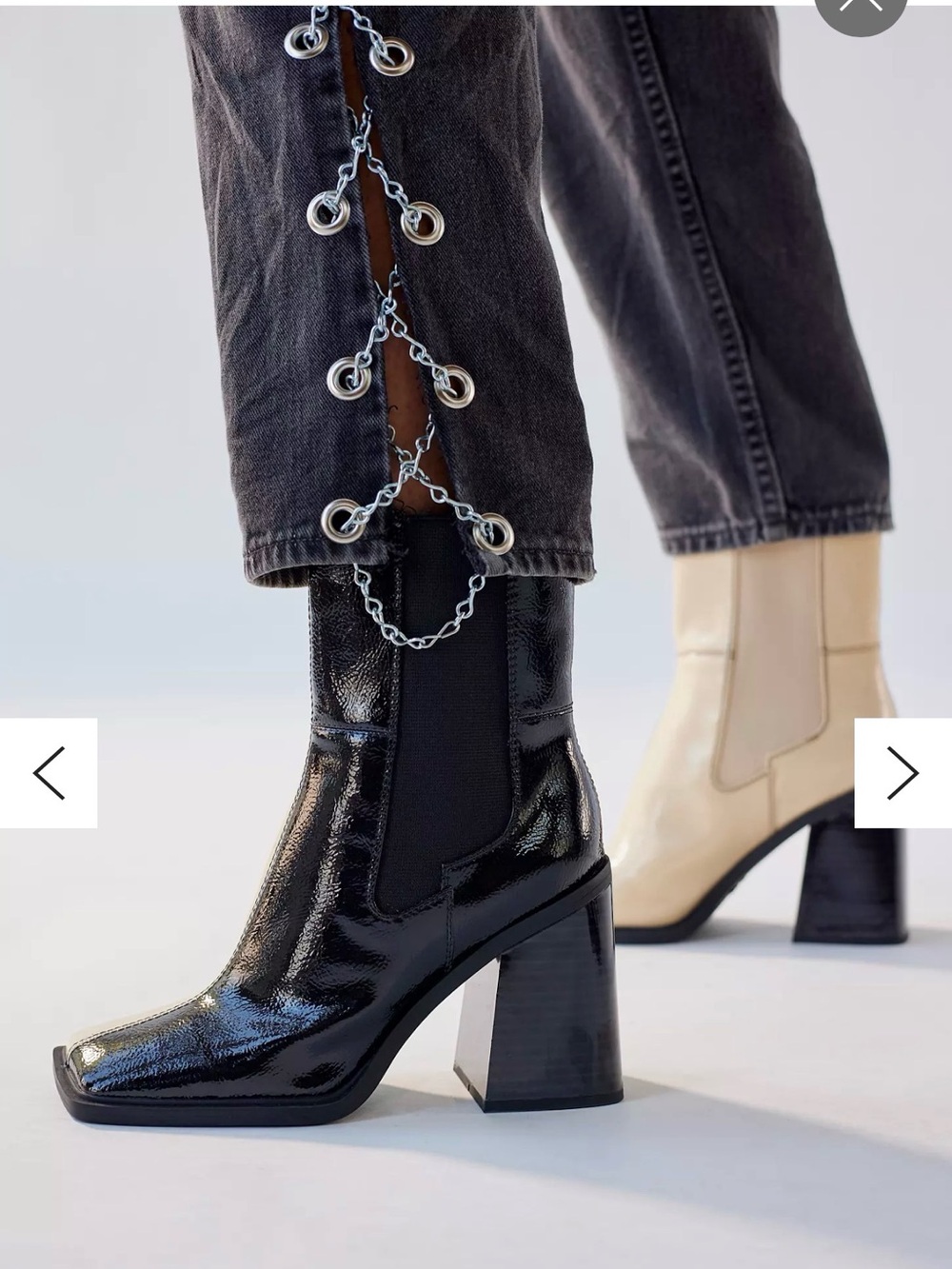Womenβs Circus by Sam Edelman Patent Leather Black Chelsea Block Heel Boots